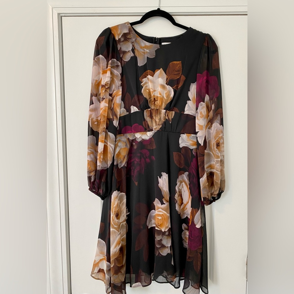 Calvin Klein Black Floral Dress